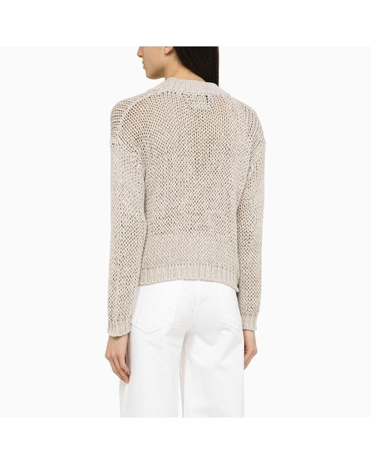Roberto Collina White Pearl Coloured Knitted Cardigan