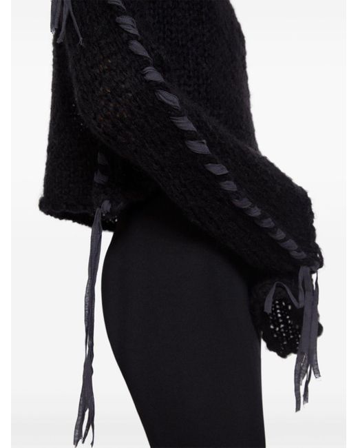 Acne Black Wool Blend Crewneck Sweater