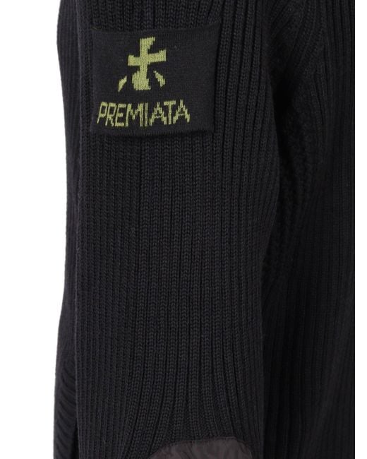 Premiata Black Ribbed Zip Up Nylon