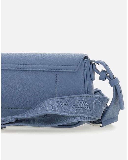 Emporio Armani Blue Vegane Leder Schultertasche Mit Klappe