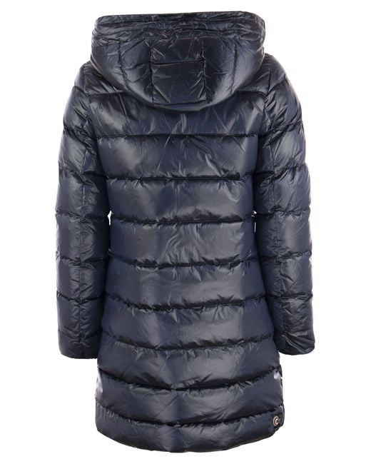 Colmar Gray Friendly Long Down Jacket With Reversible Hood