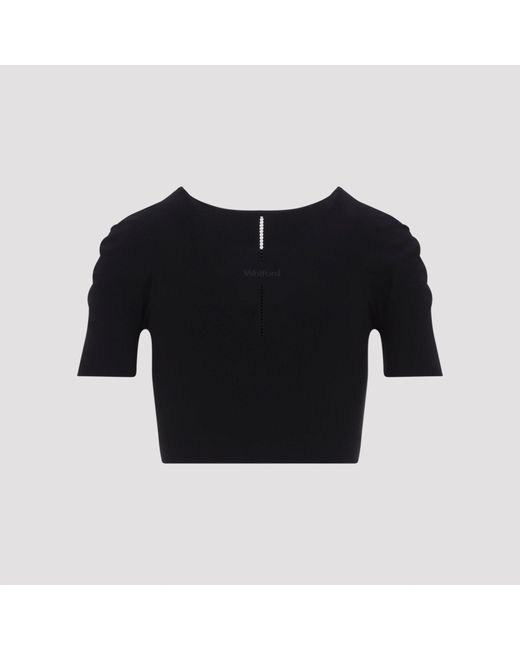 Wolford Black Seamless From-Top Bodysuit-Style Top