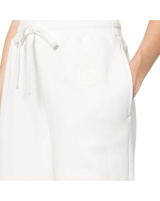 Gucci White Interlocking G-Patch Cotton Track Pants