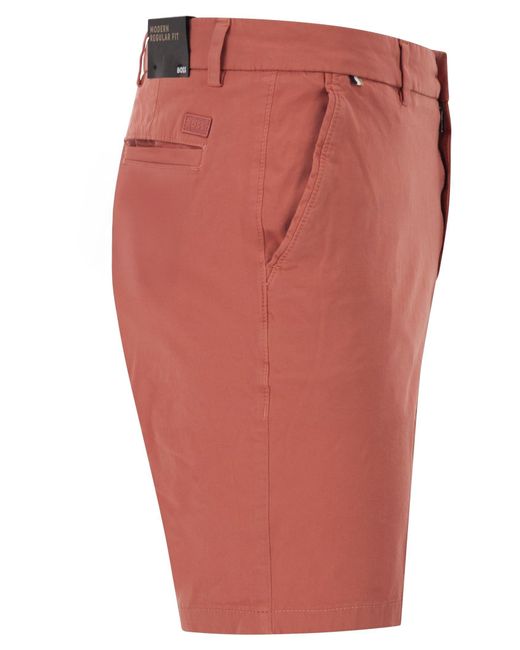 Boss Red Stretch Cotton Chino Shorts for men