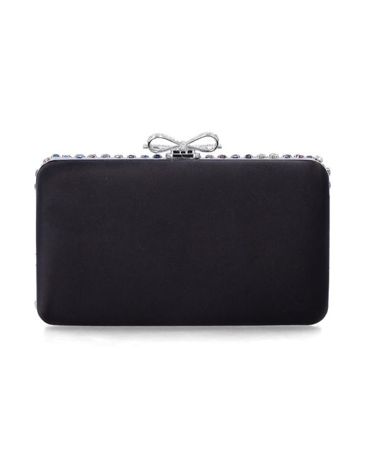 Self-Portrait Blue Multi Crystal Chainmail Clutch