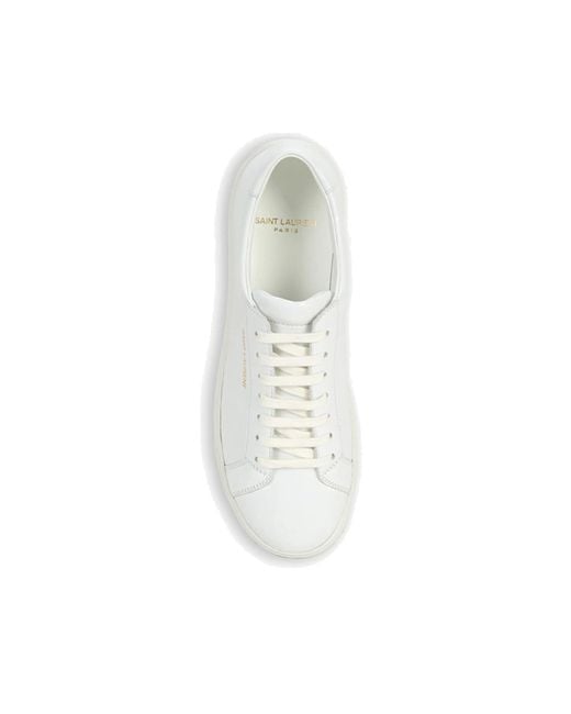 Saint Laurent White Andy Low Top Leather Sneakers