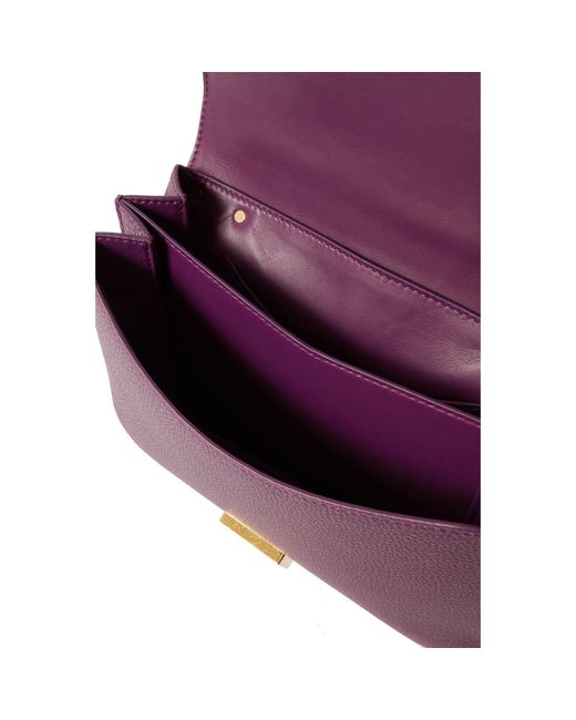 Bottega Veneta Mount Kleine Leren Tas in het Purple