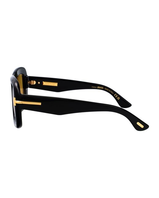 Tom Ford Multicolor Nero Lucido Marrone Acetate Sunglasses