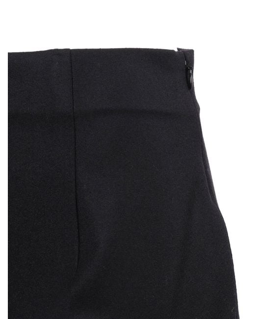 Alberta Ferretti Blue Straight-Leg Tailored Pants With High Waist And Pleated Detail