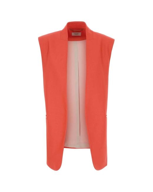 Agnona Red Open Front Vest