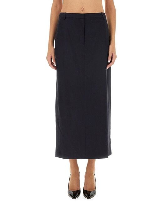Theory Black Midi Skirt