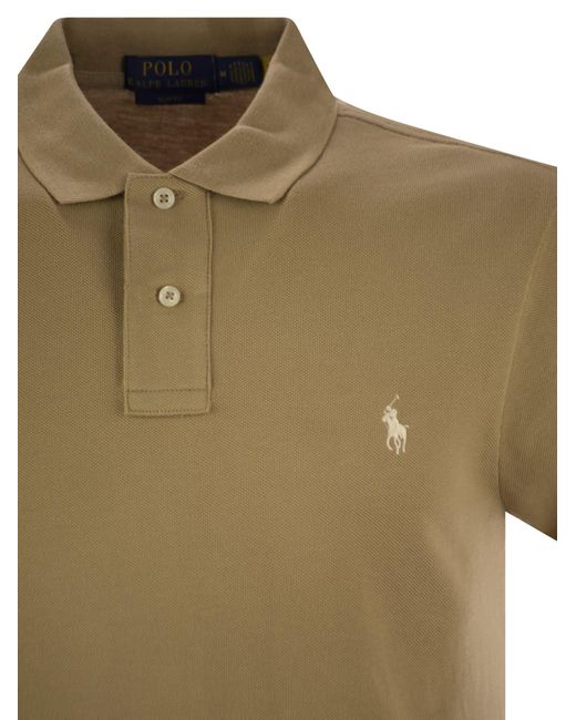 Polo Ralph Lauren Green Slim Fit Pique Polo Shirt for men