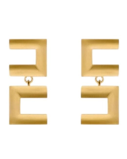 Elisabetta Franchi Metallic Logo -Ohrringe
