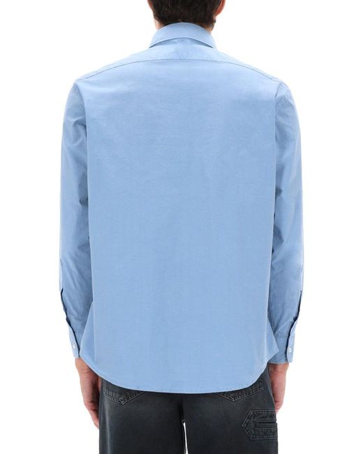 No Problemo Blue Camicia Con Stampa Logo for men
