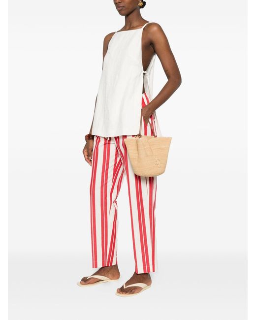 Forte_forte Red Striped Drawstring Trousers