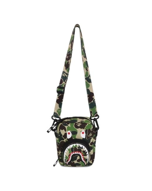 A Bathing Ape White Abc Camo Shark Mini Bag M