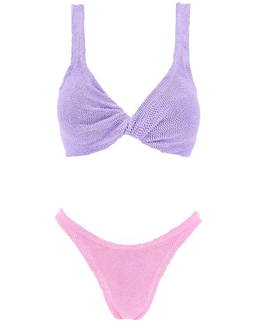 Duo Juno Bikini Hunza G de color Purple
