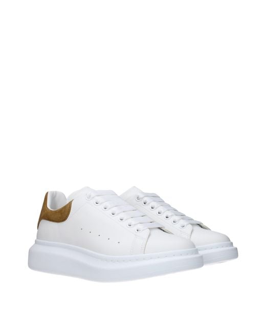 Alexander McQueen White Sneakers Oversize Uomo Pelle Bianco/Labrador for men