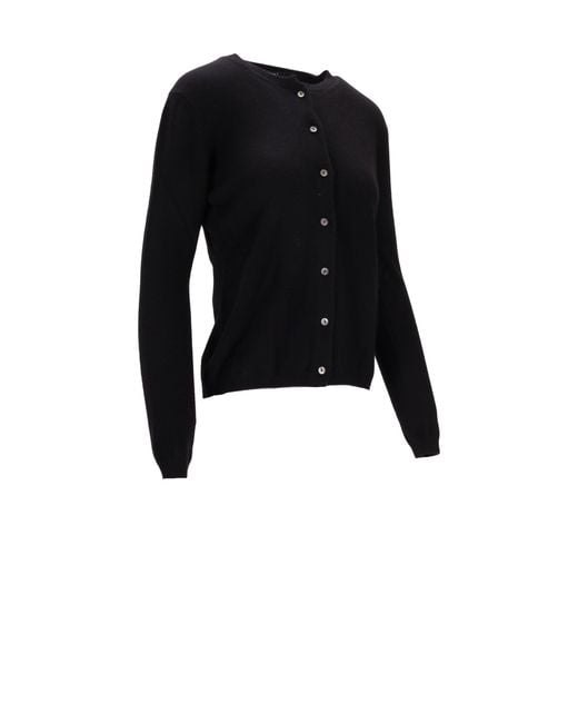 LA ROSE Black Cashmere Cardigan