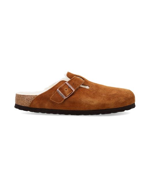 Birkenstock Brown Boston Shearling Sandals for men
