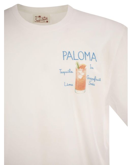 Mc2 Saint Barth White T Shirt With Embroidery On The Chest
