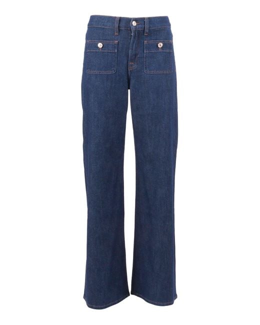 7 For All Mankind Blue Lotta Tailorless Halona With Patch Pockets Jean