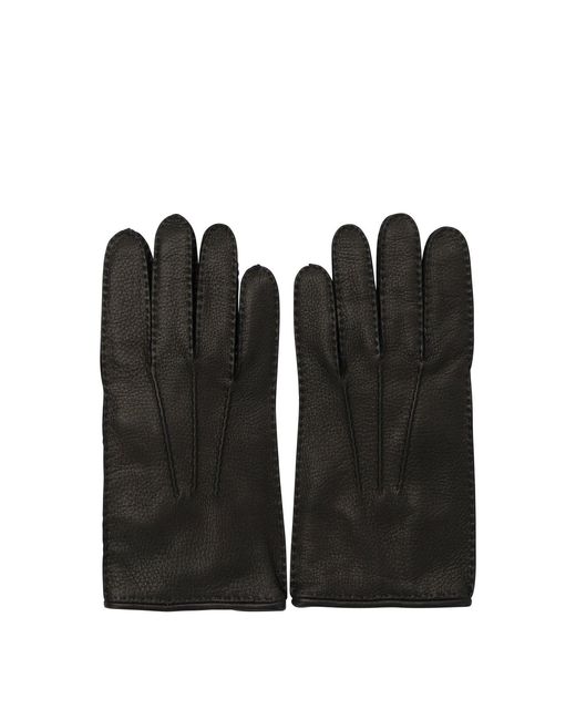 Restelli Black 49/F Gloves for men