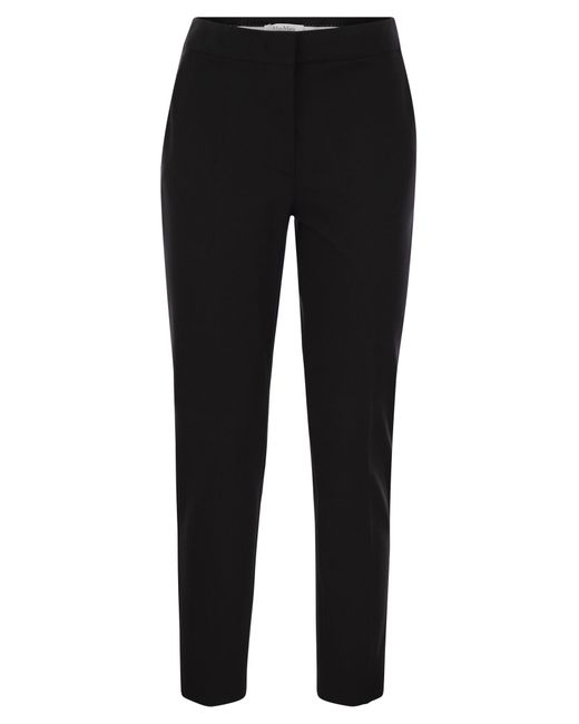 Max Mara Black Pegno Viscose Jersey Trousers