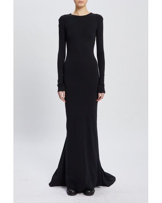 Ann Demeulemeester Black Jesse Long Sleeve X-Long Flared Dress