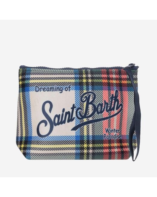Mc2 Saint Barth Blue Aline Clutch Bag With Logo for men