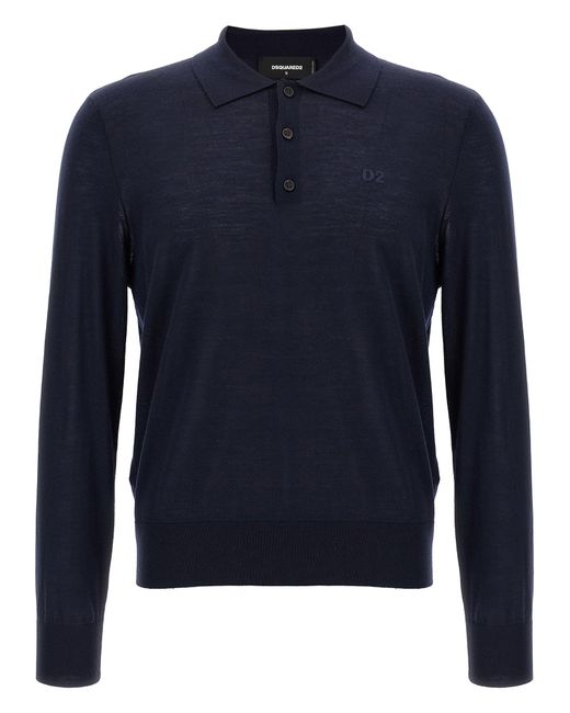 Polo de broderie de logo DSquared² en coloris Blue