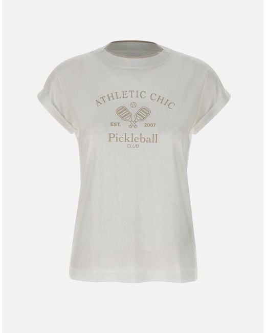 Elenty Cotton Lyocell Logo Maglietta di Eleventy in Gray