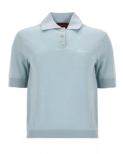Gucci Blue Polo With Logo