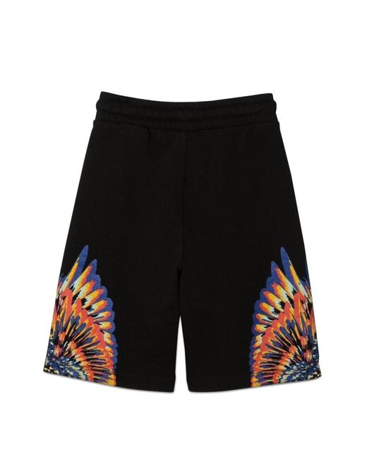 Marcelo Burlon Black Tempera Wings Sweatshort for men