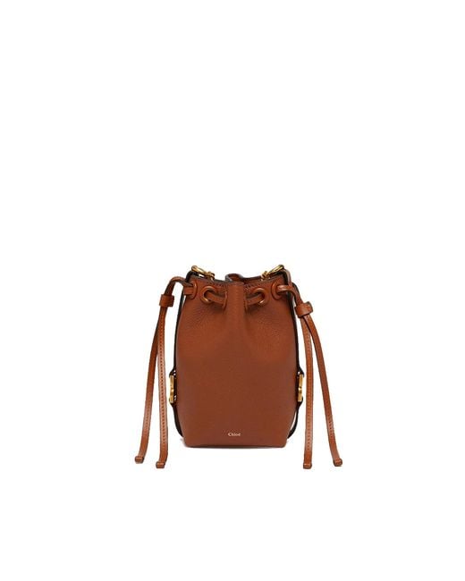Chloé Brown Chloé Micro Marcie Bucket Bag