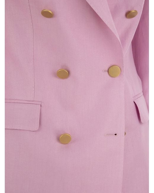 Tagliatore Pink Linen Suit
