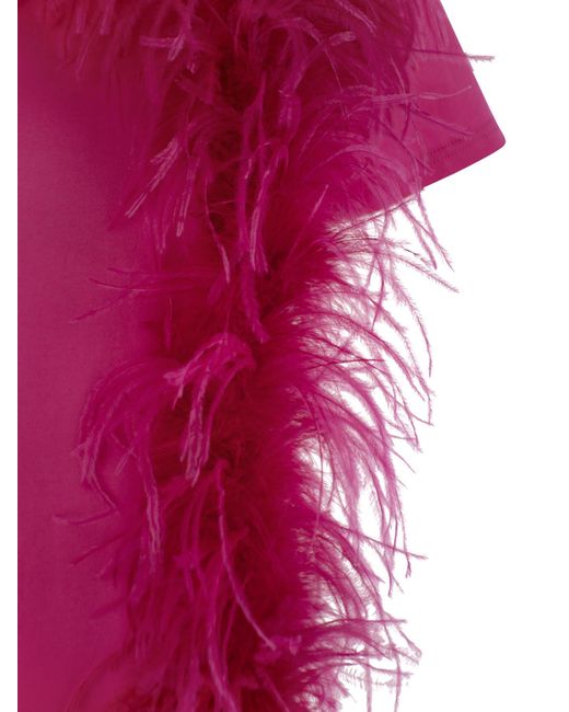 Maglietta Lappole Jersey con piume di Max Mara Studio in Pink