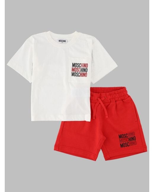 Moschino Red Maxi T Shirt Andshorts Set