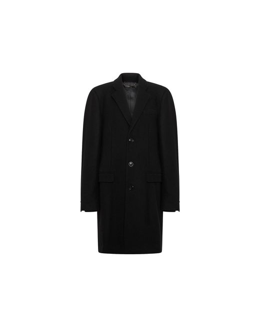 Dolce & Gabbana Black Wool Coat for men