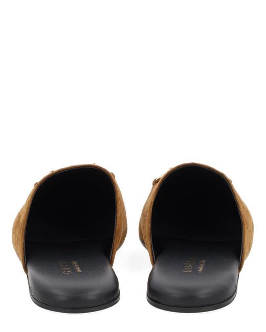 Gucci Brown Sabot With Clamp
