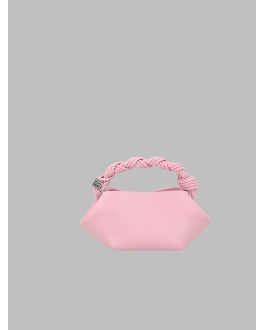 Ganni Pink Mini Recycled Leather Crossbody Bag