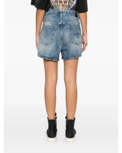 R13 Blue Crossover Short