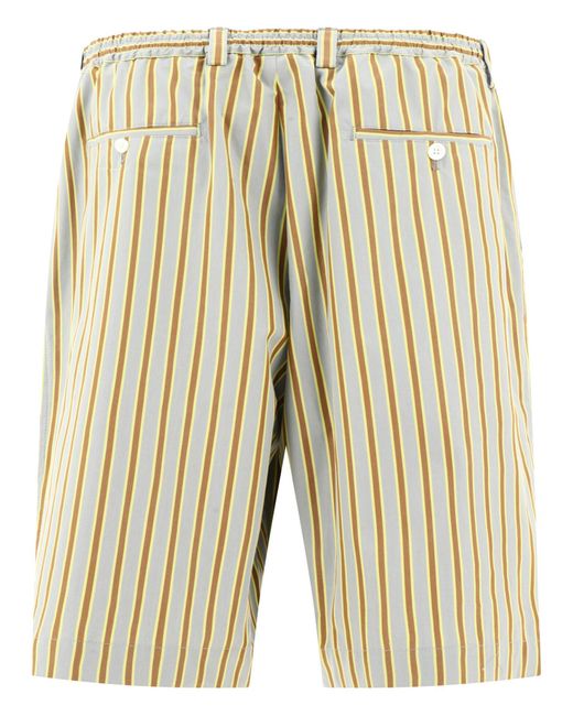 Pantalones cortos de poplín a rayas Marni de hombre de color Natural