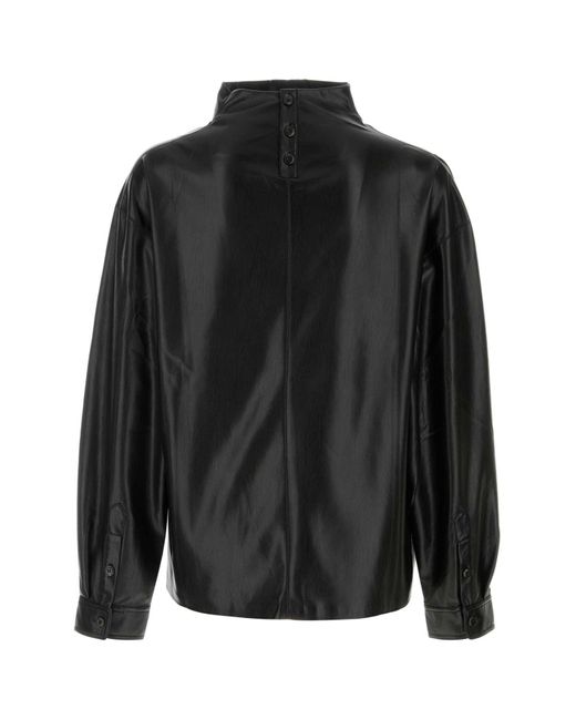 Nanushka Black Synthetic Leather Mikael Top