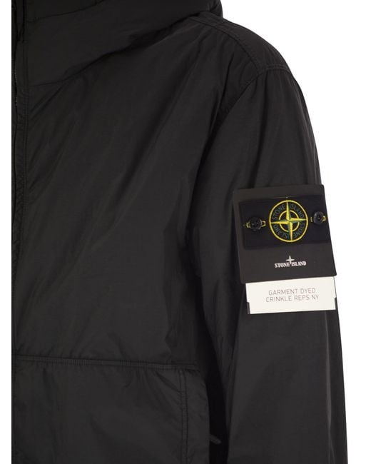 Stone Island Gededed Jacket Met Druppelbestendig En Windbestendig in het Black voor heren