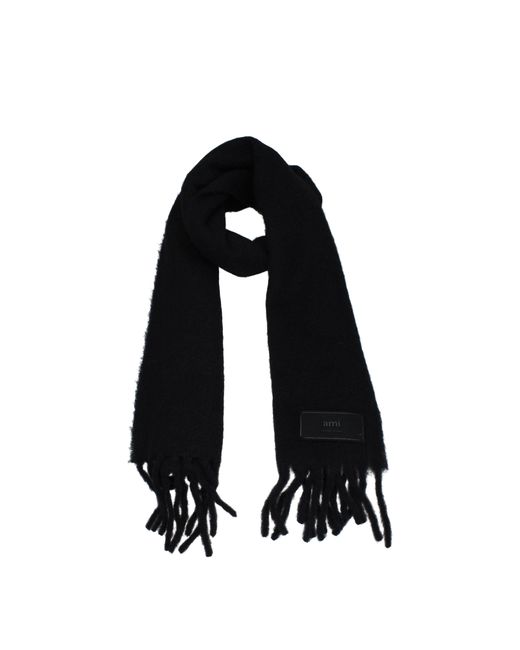 AMI Black Sciarpe Donna Alpaca Nero