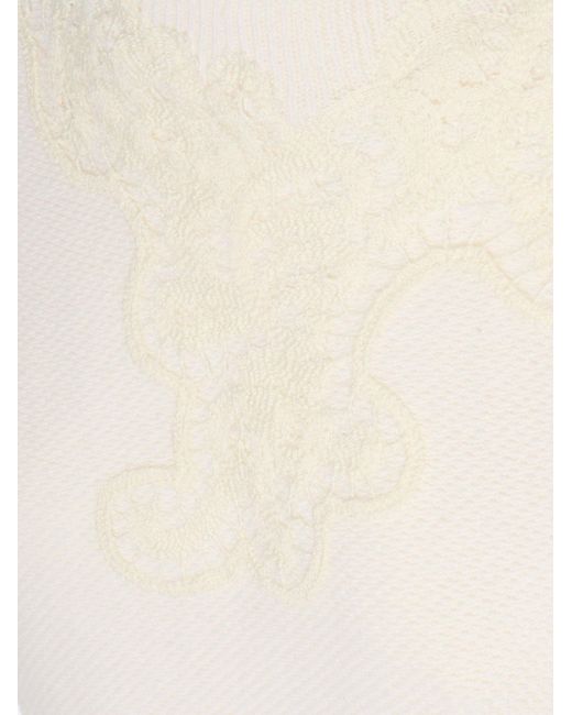 Ermanno Scervino Natural Embroidered T-Shirt