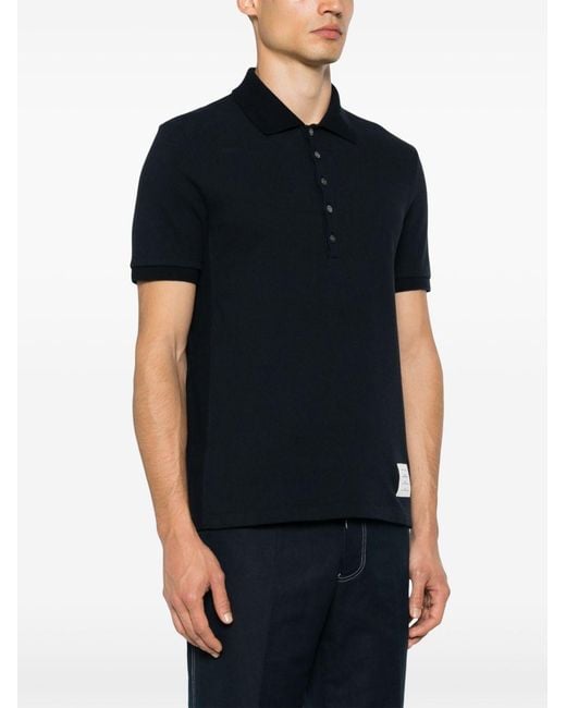 Thom Browne Poloshirt Mit Logo-Streifen in Black für Herren
