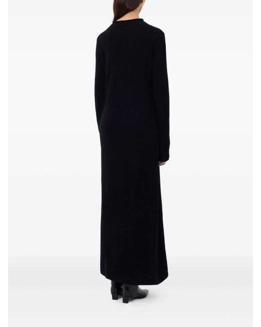 Loulou de Saison Black Lucero Draped Knit Dress