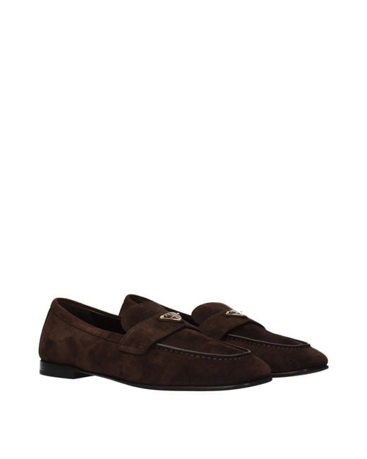 Prada Black Moccasins Suede
